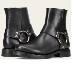 New! Frye Boots Veronica Flex Harness Boot Black Leather Women's 9.5